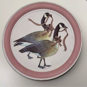 Vintage 1988 Dusty Rose Country Goose collectable aluminum bakery tin
